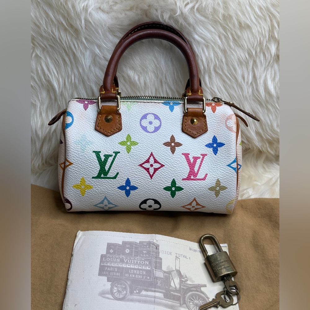 Louis Vuitton Original Murakami White Multicolor Nano Speedy Bag